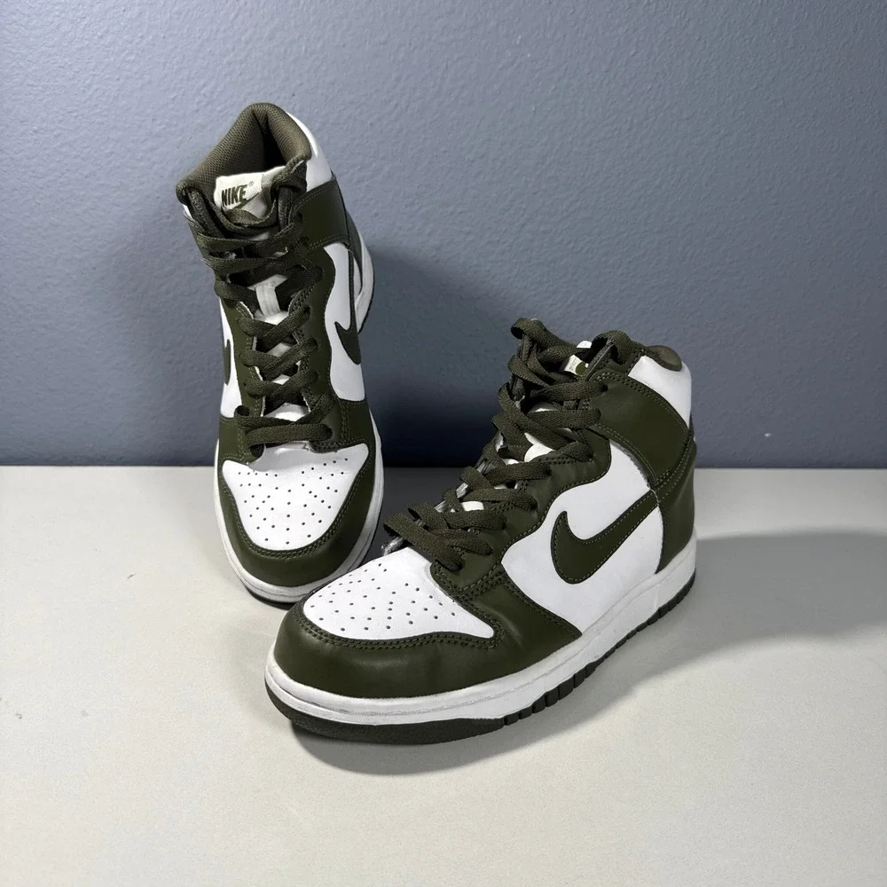 Nike Dunk High Cargo Khaki White Kids Sneakers 7Y DB2179-105 Olive Green‎ Shoes